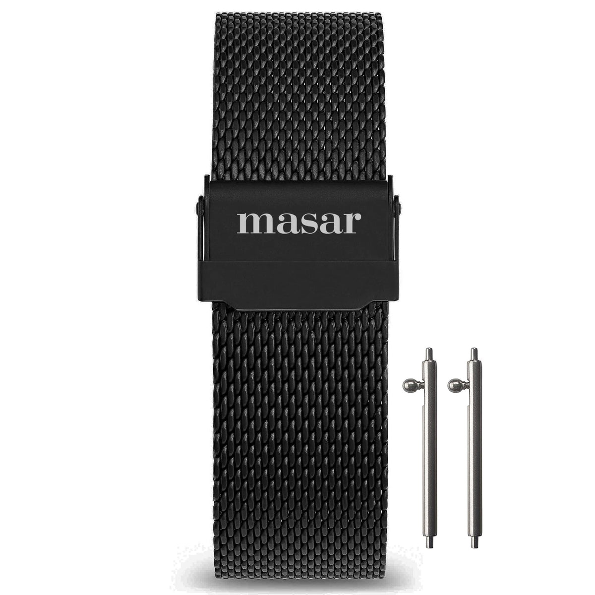 16mm Premium Milanese Mesh Uhrenarmband mit Schnellverschluss - Schwarz Schwarzes Mesh Ø 0,6mm Universal