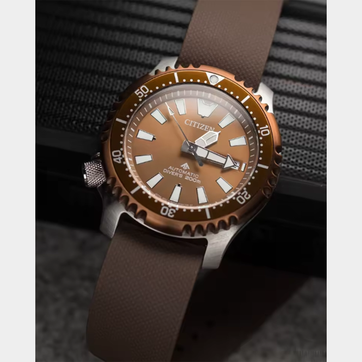 Bracelet de Montre Nato caoutchouc FKM - Marron - 24,5cm