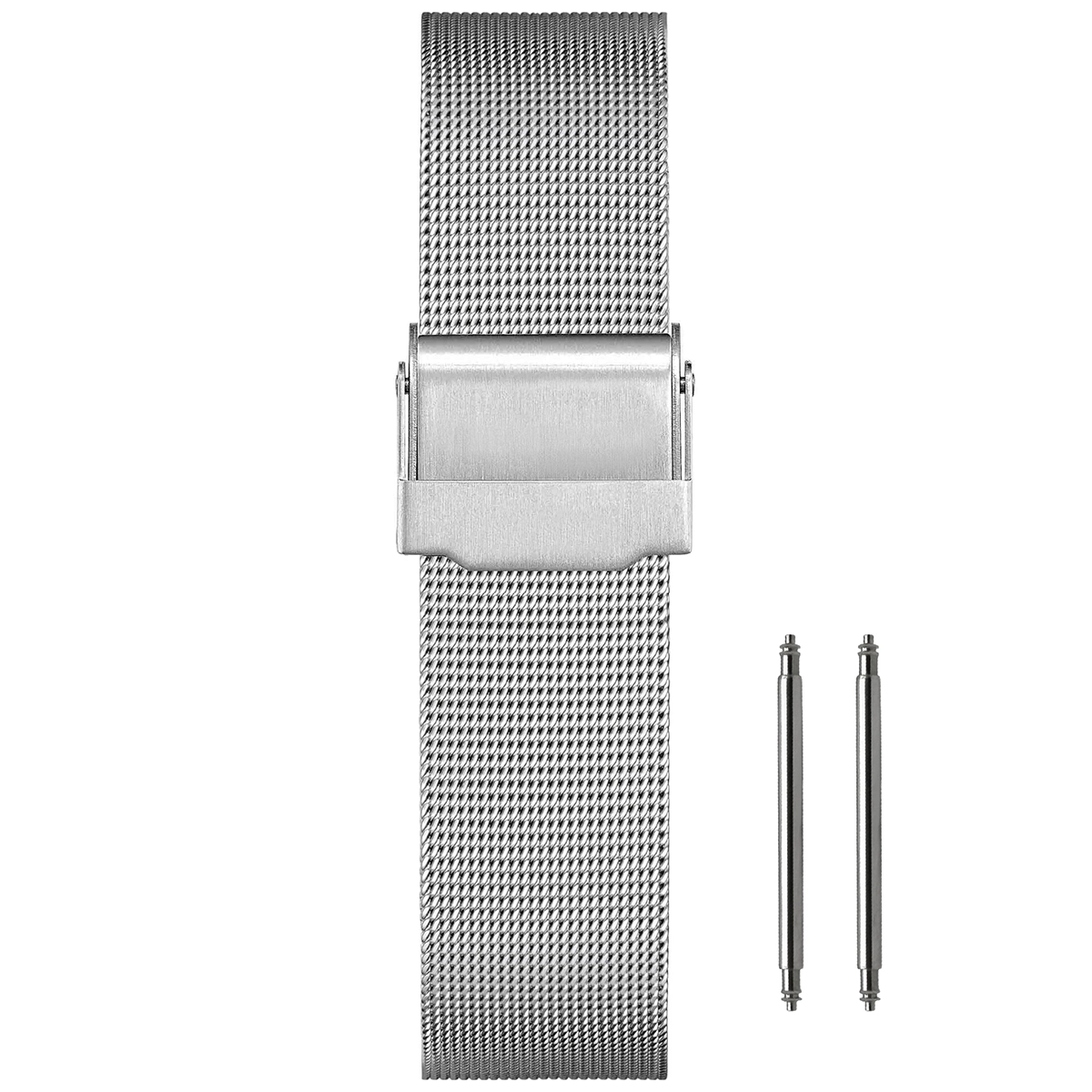 15mm Mesh Fine Ø 0.4mm - Bracelet de montre Maille Milanaise - Universel - Argent