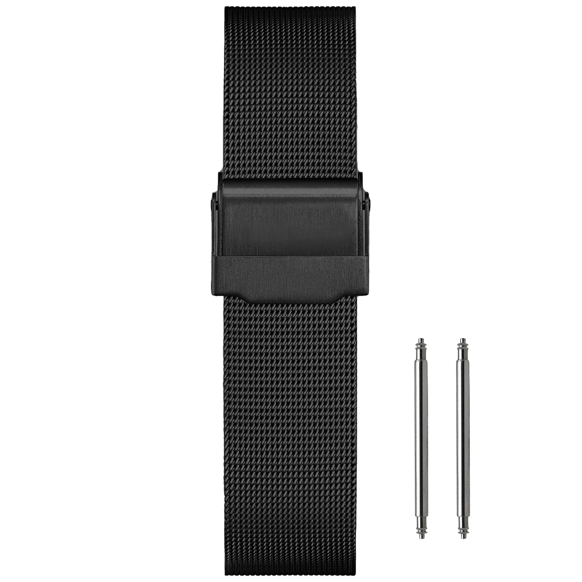 24mm Mesh Fine Ø 0.4mm - Bracelet de montre Maille Milanaise - Universel - Noir
