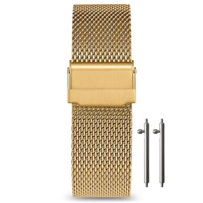 24mm Milanese Mesh Watch Strap - Quick Release - Universal - Mesh Ø 0.6mm Gold (Gold)