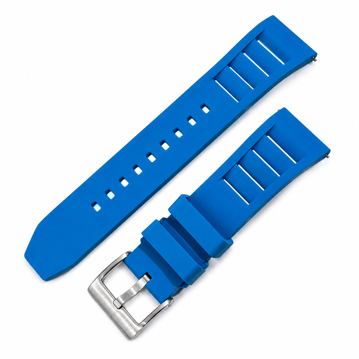 Bracelet de montre Shark Gill en caoutchouc FKM premium bleu avec boucle acier inoxydable