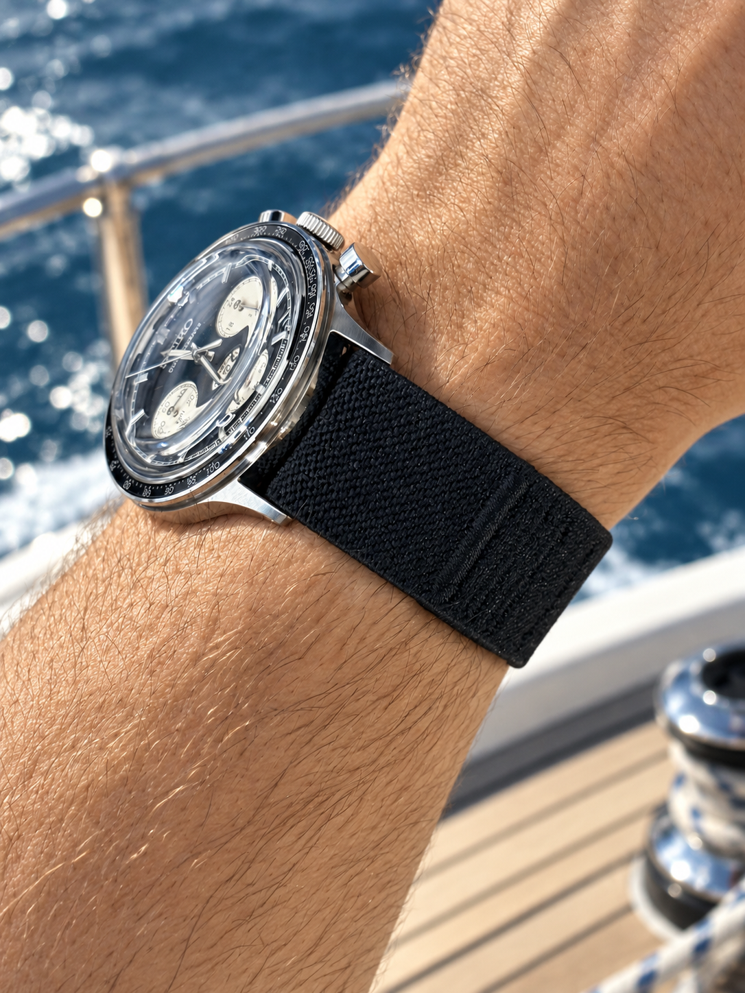 Elastic Nylon Watch Strap - 23.5 cm - Hook Adjustment
