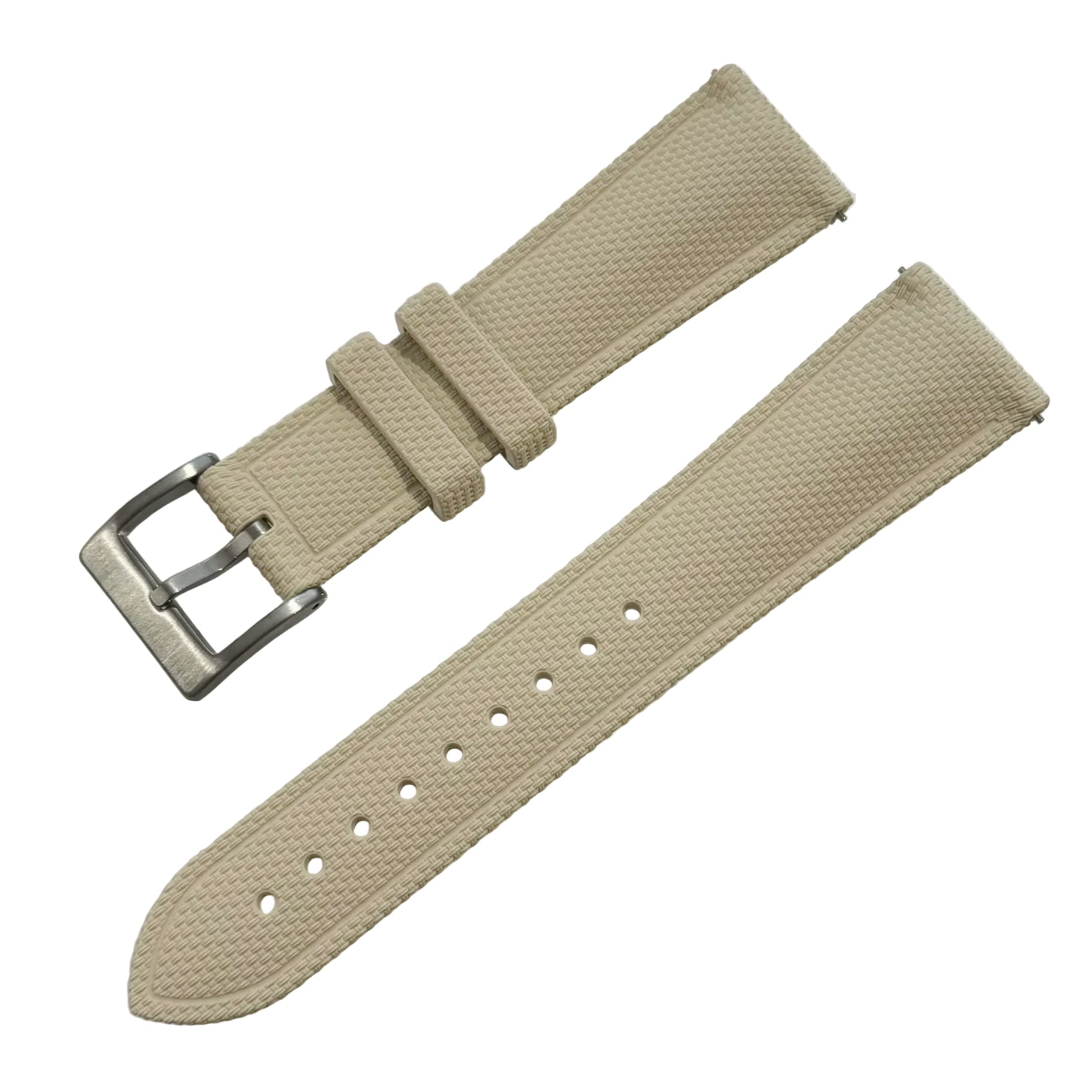 Bracelet Montre Caoutchouc FKM - Texture Toile de Voile - Rapide - Boucle Ardillon - Universel