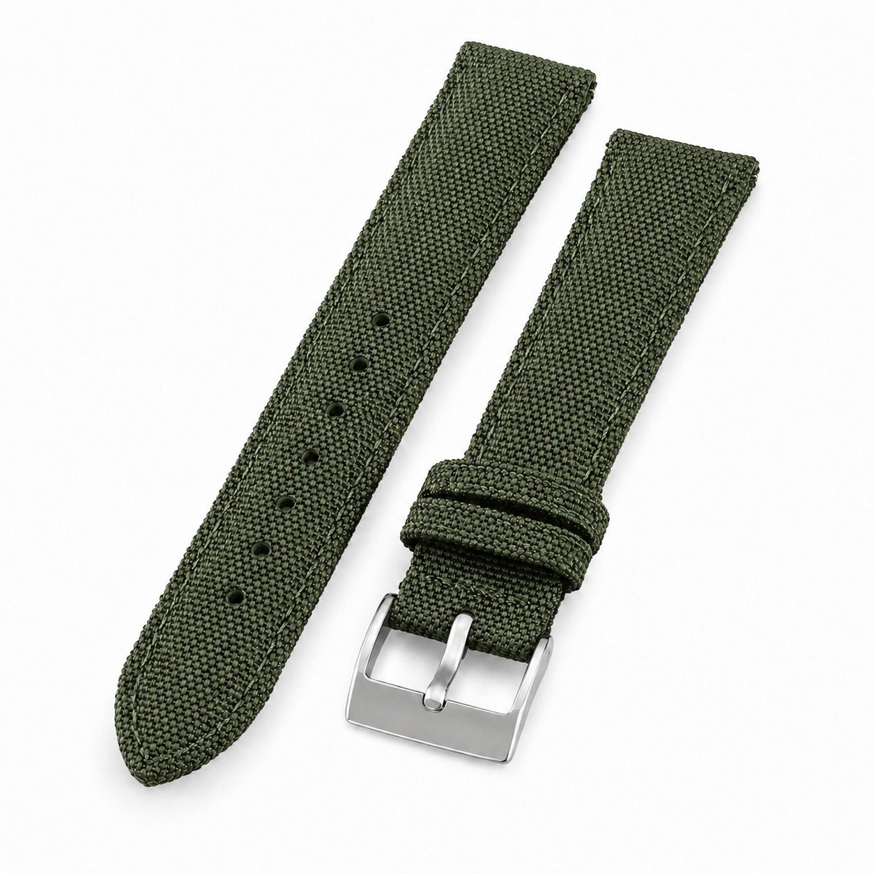 Bracelet de montre en toile de voile vert olive