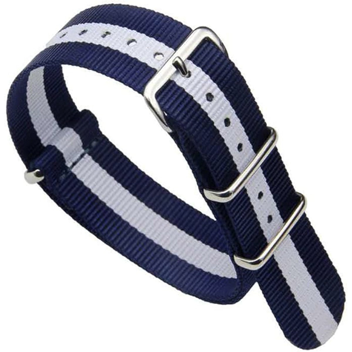Nato Nylonarmband Marineblau &amp; Weiß