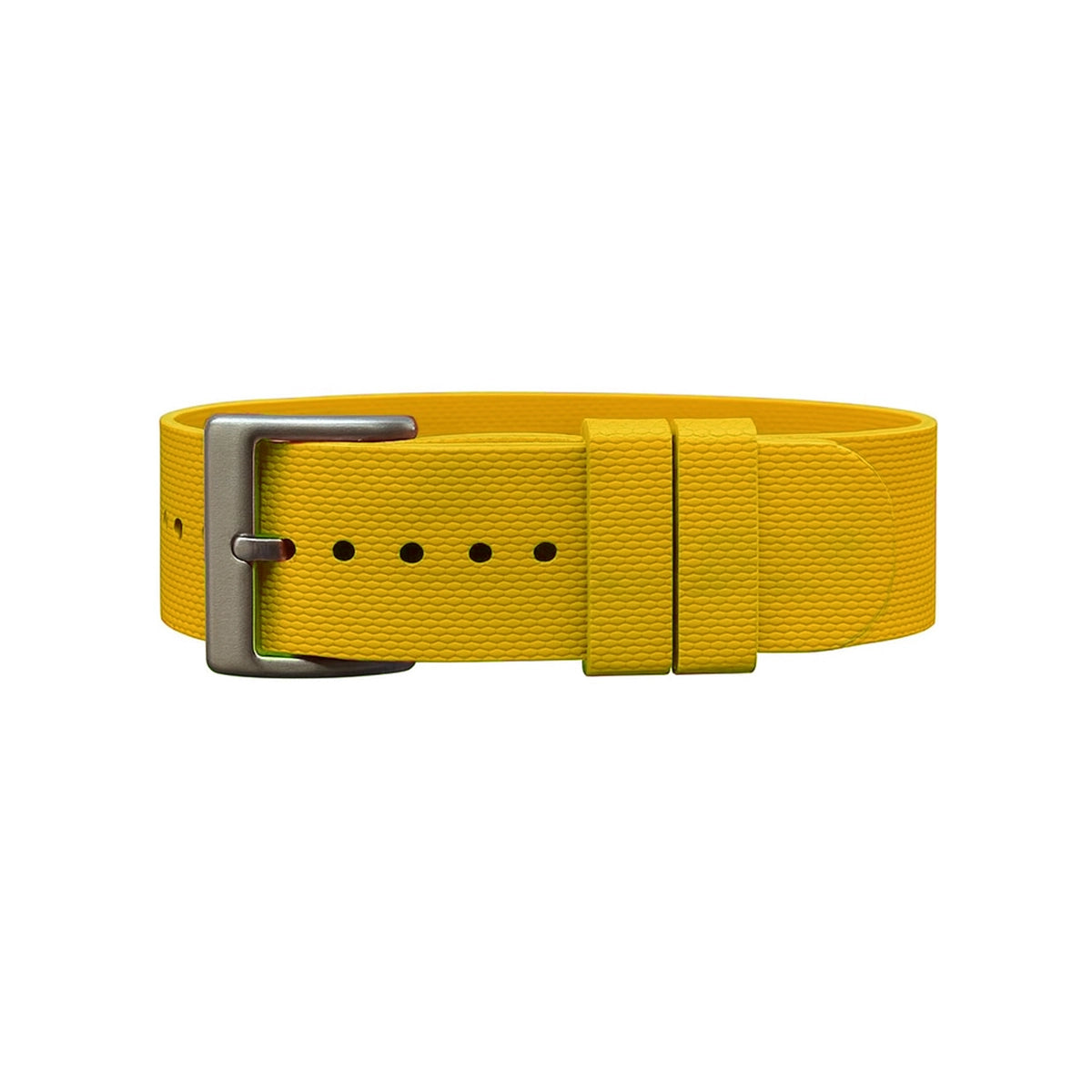 FKM NATO-Uhrenarmband aus Kautschuk – Gelb – 24,5 cm