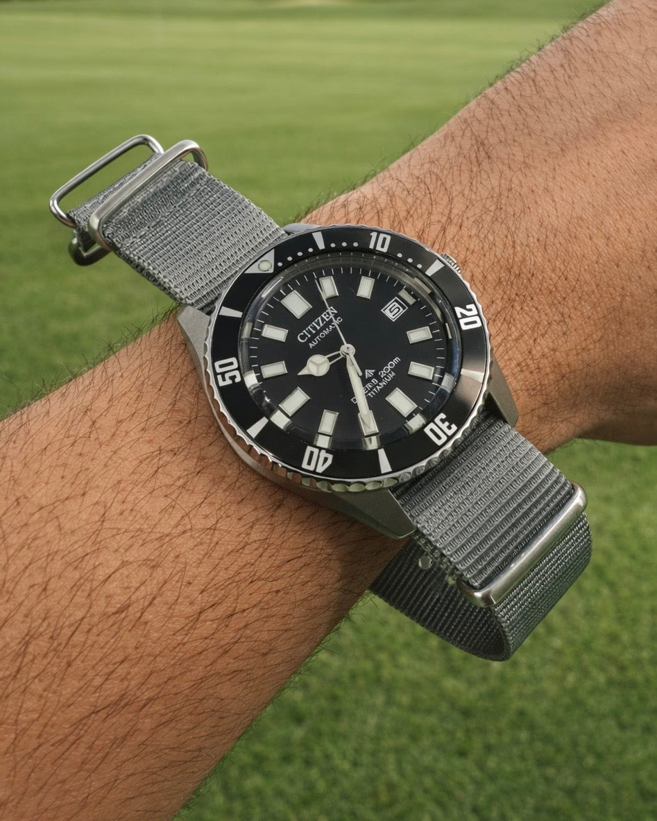 Bracelet de Montre Nato Nylon Gris - Premium