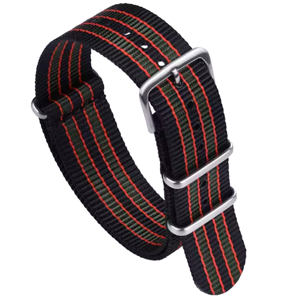 Nato Strap 22mm James Bond Nylon Black Red Green