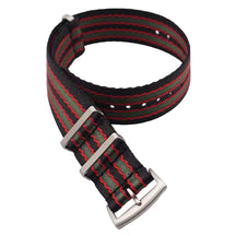 20mm James Bond Nato Strap Black Red Green - Soft Braided Nylon