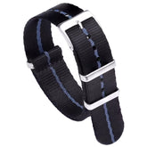 Bracelet Nato 20mm G10 Nylon Noir Bleu