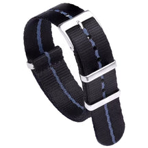 Nato Armband 22mm G10 Nylon Schwarz Blau