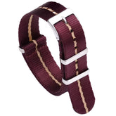 Bracelet Nato 20mm G10 Nylon Pourpre Rouge Khaki