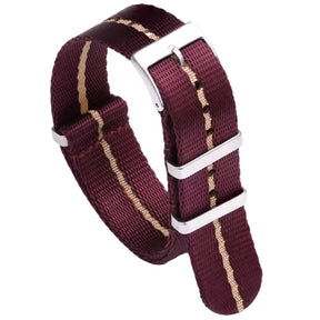 Bracelet Nato 20mm G10 Nylon Pourpre Rouge Khaki