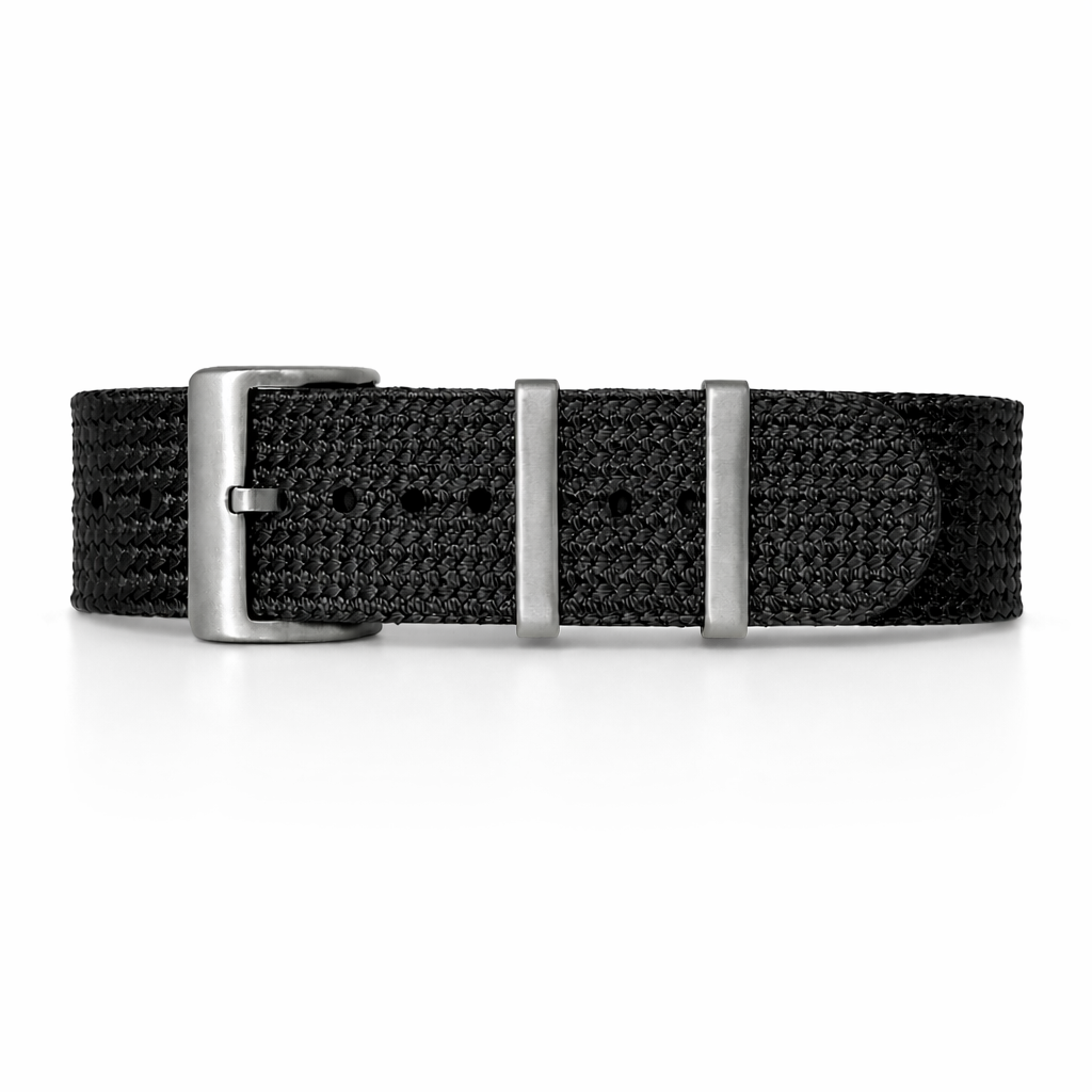 Schwarzes Nato-Armband – geflochtenes Nylon 1,4 mm – Seichu-Geflecht