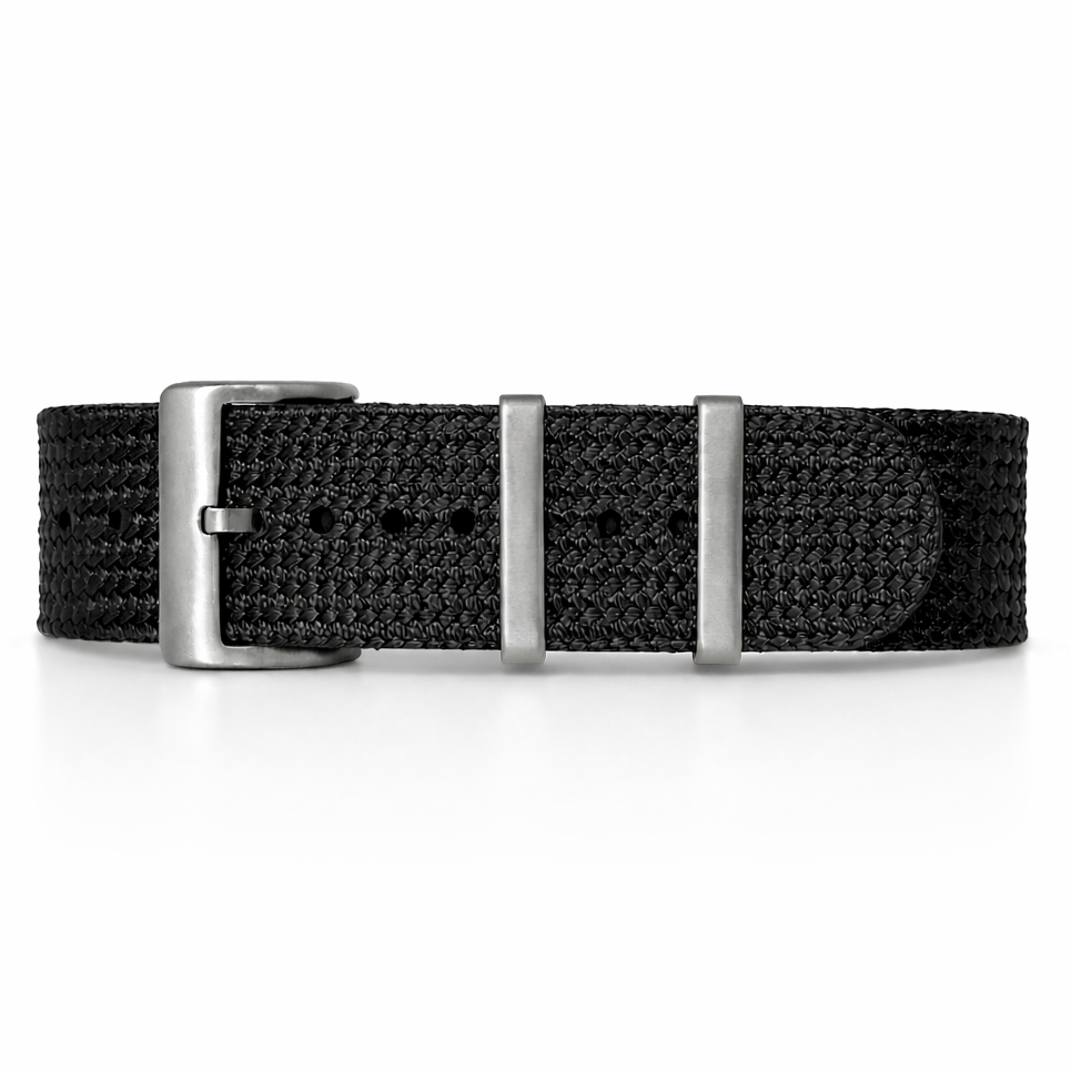 Bracelet Nato Noir - Nylon Tressé 1,4mm - Tresse Seichu