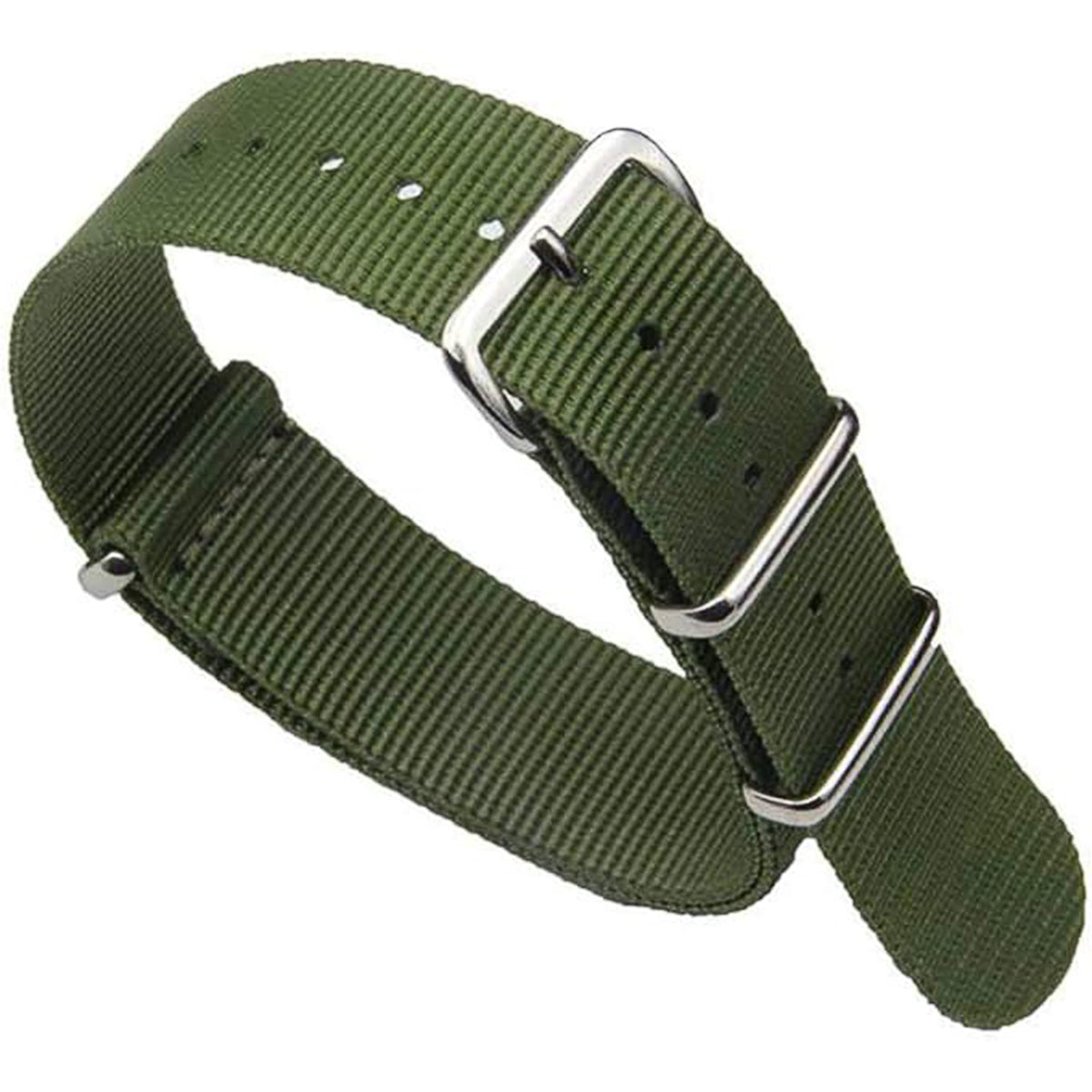 Grünes Nato-Uhrenarmband aus Nylongewebe