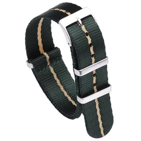 Bracelet Nato 20mm G10 Nylon Vert Khaki - 1 Bande