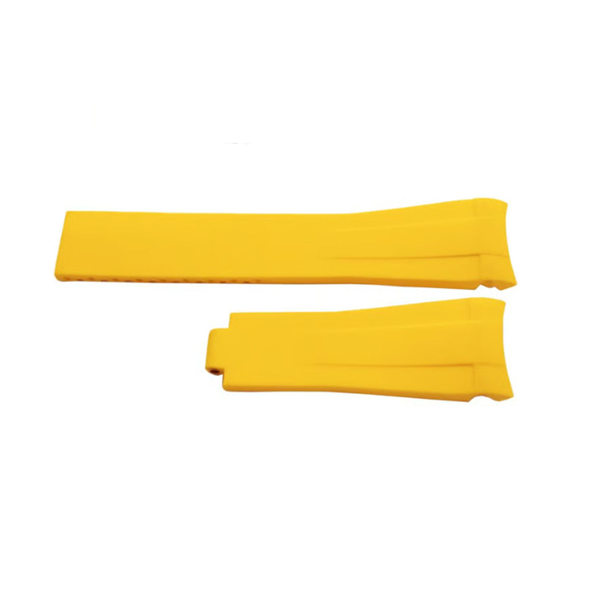 Bracelet Montre 20mm Premium Caoutchouc siliconé Jaune - Omega, Rolex et Autres - Courbé