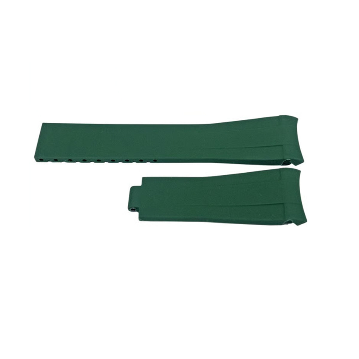Bracelet Montre 20mm Premium Caoutchouc siliconé Vert - Omega, Rolex et Autres - Courbé
