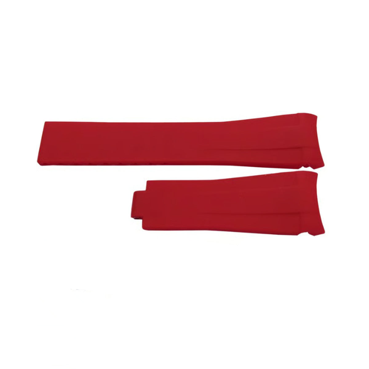 20 mm Premium-Uhrenarmband aus rotem Silikonkautschuk – Omega, Rolex und andere – gebogen
