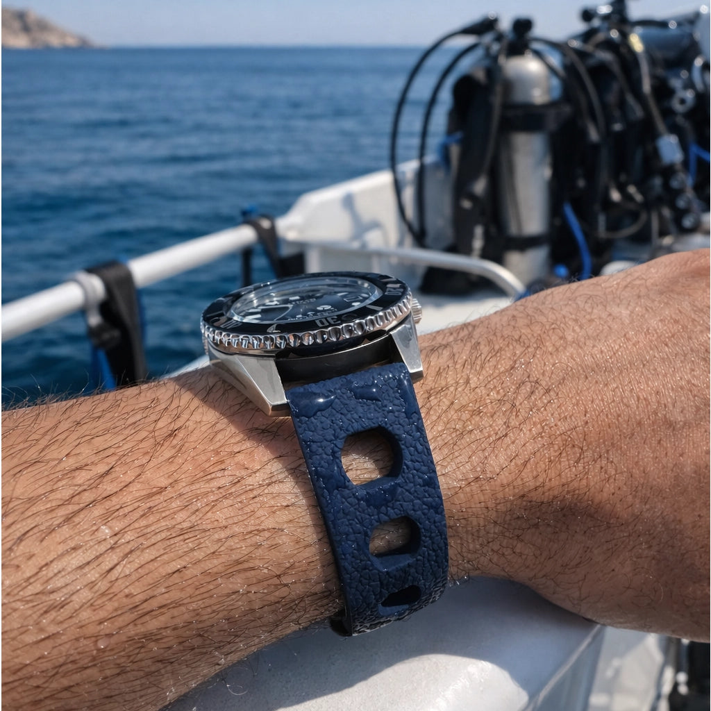 Bracelet de montre Caoutchouc FKM vulcanisé - Rallye Perforé / Rapide - Universel