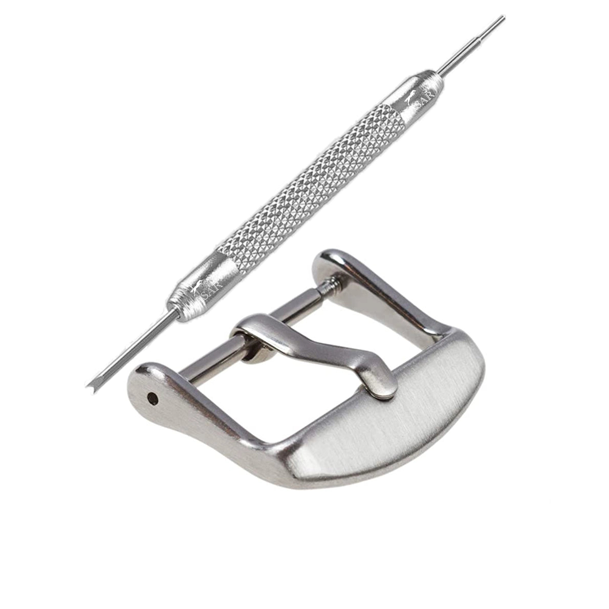 Boucle - fermoir - bracelet de montre - Argent Ardillon 1,75 mm - Bord avant incurvé - 8mm à 28mm