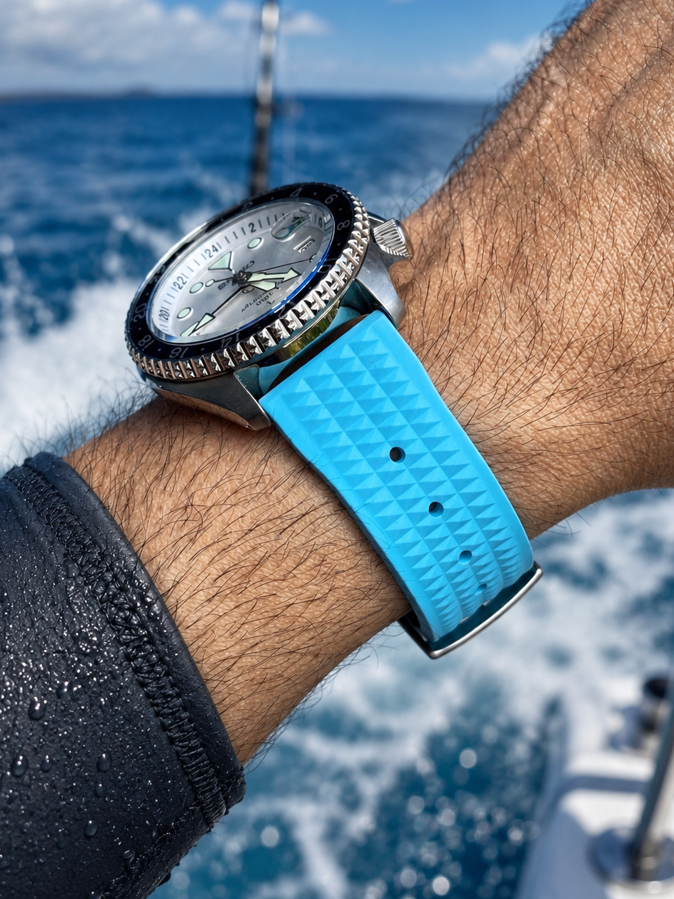 Uhrenarmband aus FKM-Kautschuk – geprägt / Taucher – Schnellverschluss