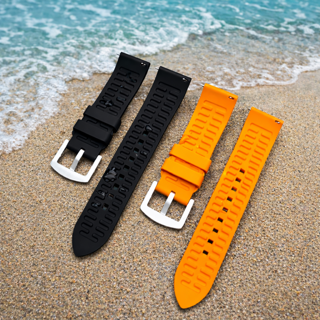 Bracelet Montre Caoutchouc FKM - Plongée - Lisse / Rapide / Universel