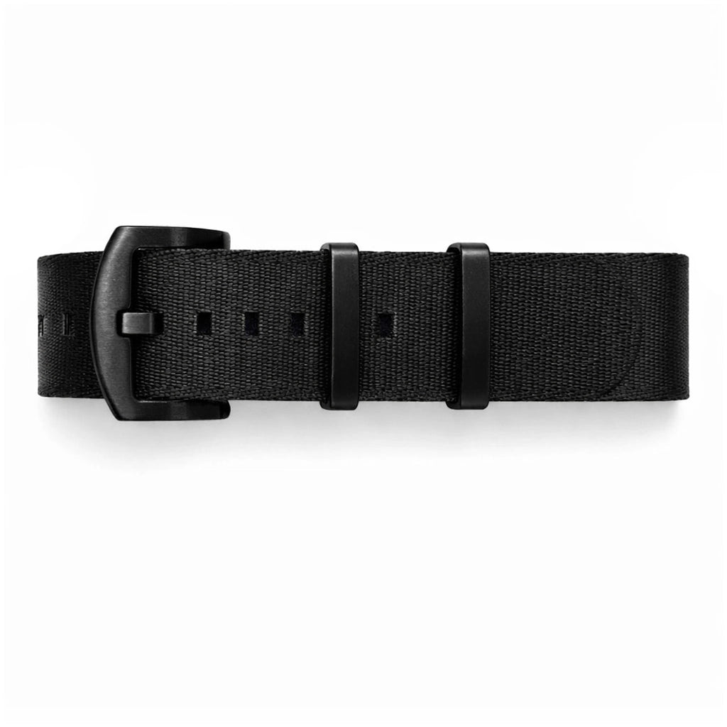 Schwarzes NATO-Uhrenarmband aus Nylon mit schwarzer Schnalle – weich – Herren