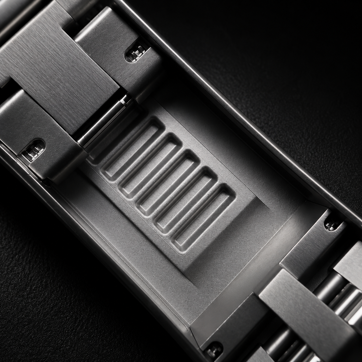 Precision micro-adjustment clasp compatible with Rolex-style watch bracelets, designed for quick and comfortable sizing adjustments.