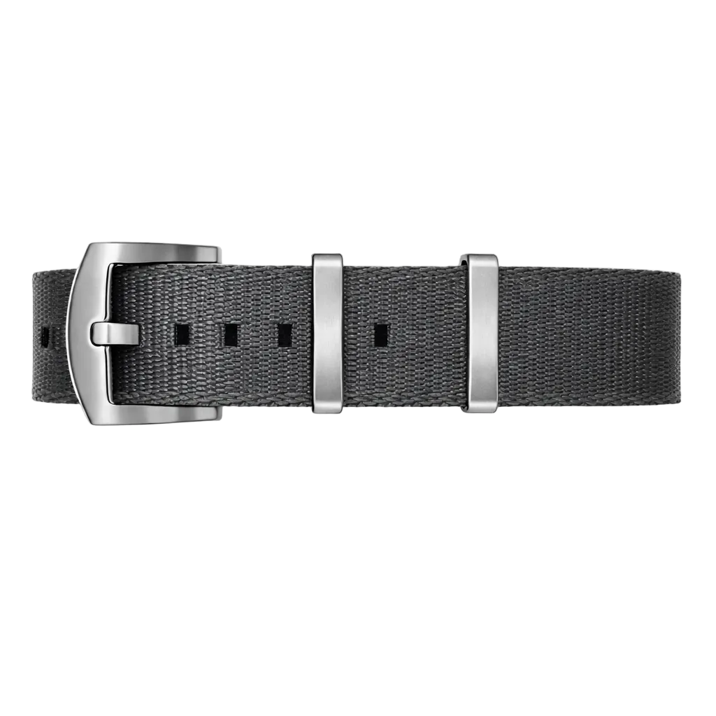 Bracelet Montre NATO Nylon Gris - Boucle Acier Brossé – Homme
