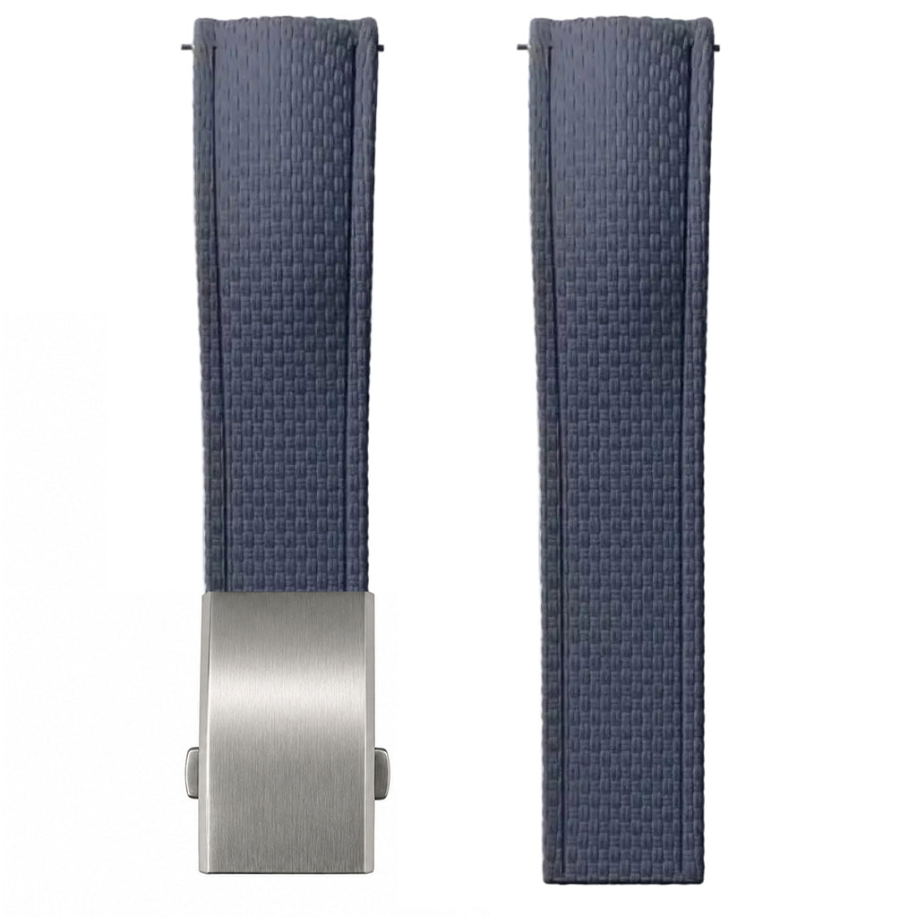 Bracelet Montre Caoutchouc FKM - Compatible avec Seiko - Texture SAILCLOTH / Incurvé & Rapide / CTS - Boucle Déployante
