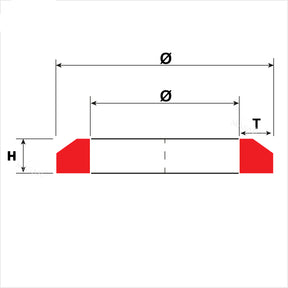 Joints d'étanchéité pour Montre - Plastique Dur, Rouge - T 0.58mm / H 0.90mm