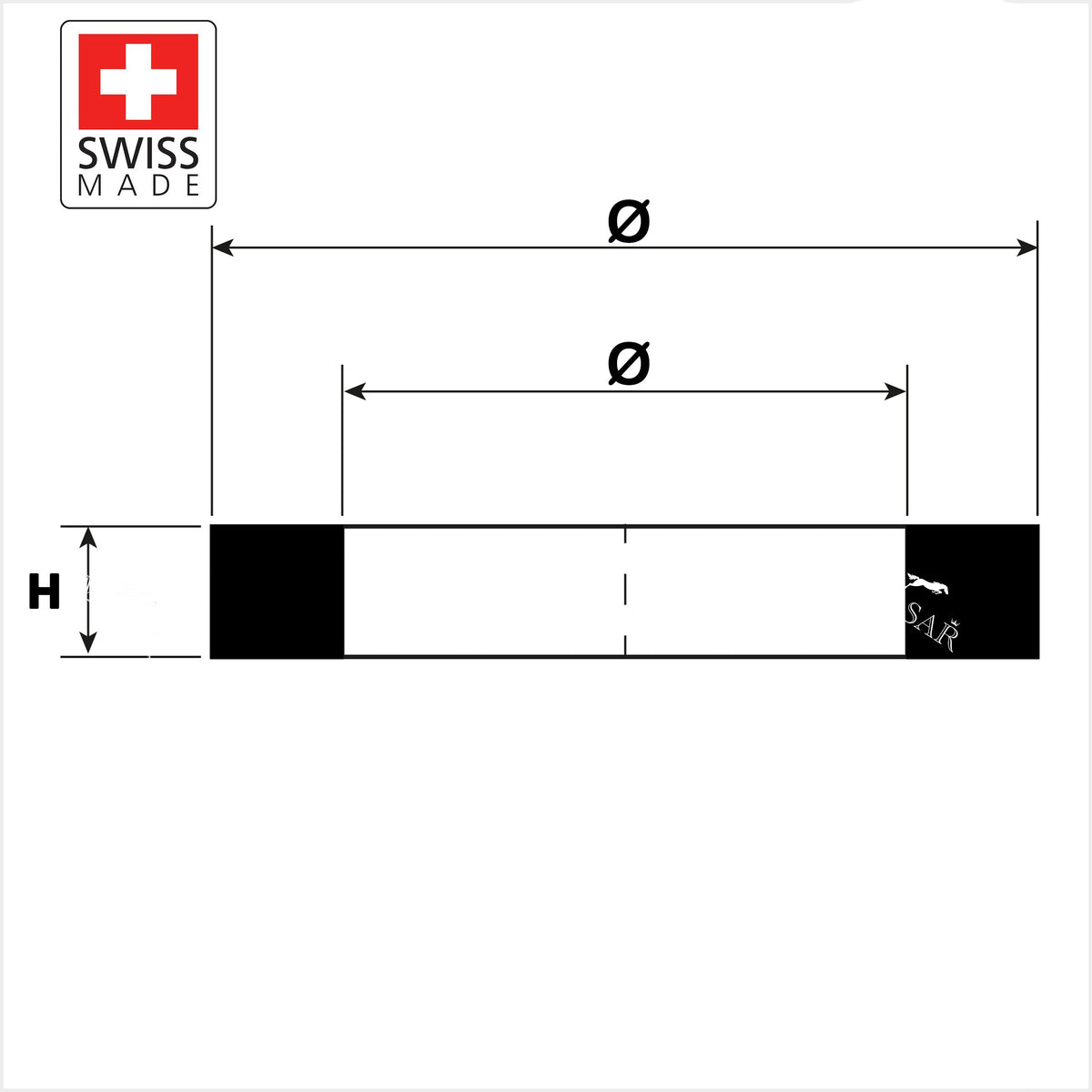 Swiss - Joints Plats en caoutchouc pour Montre - H 0.50 - 1 Pcs