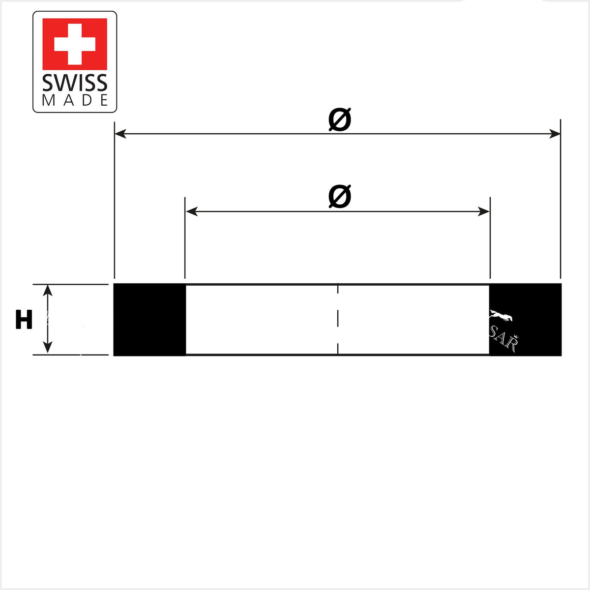 Ø 27,80mm à 41,50mm - Swiss Made - Joints Plats - H 0,40mm à 0,75mm - 1 Pcs