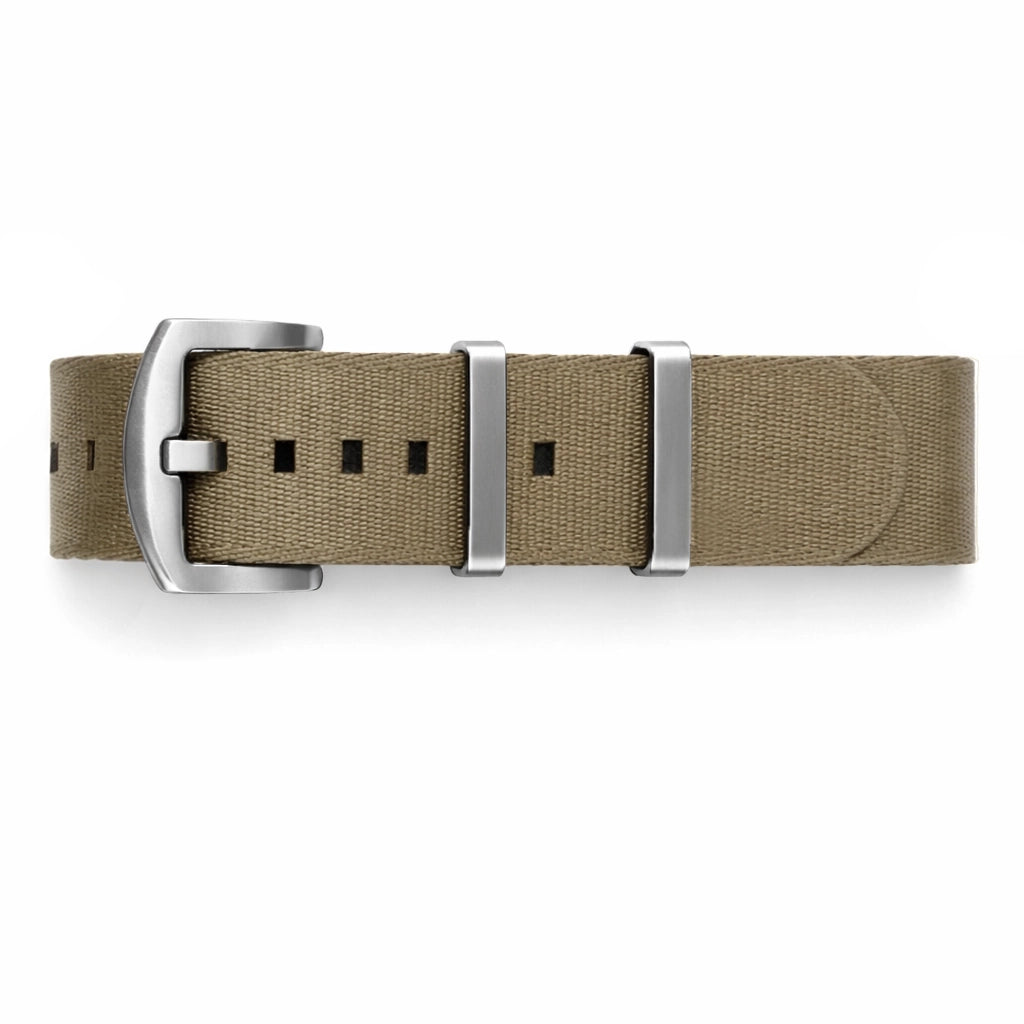 Khakifarbenes NATO-Uhrenarmband aus Nylon / Satinschnalle – Weich – Khaki – Herren