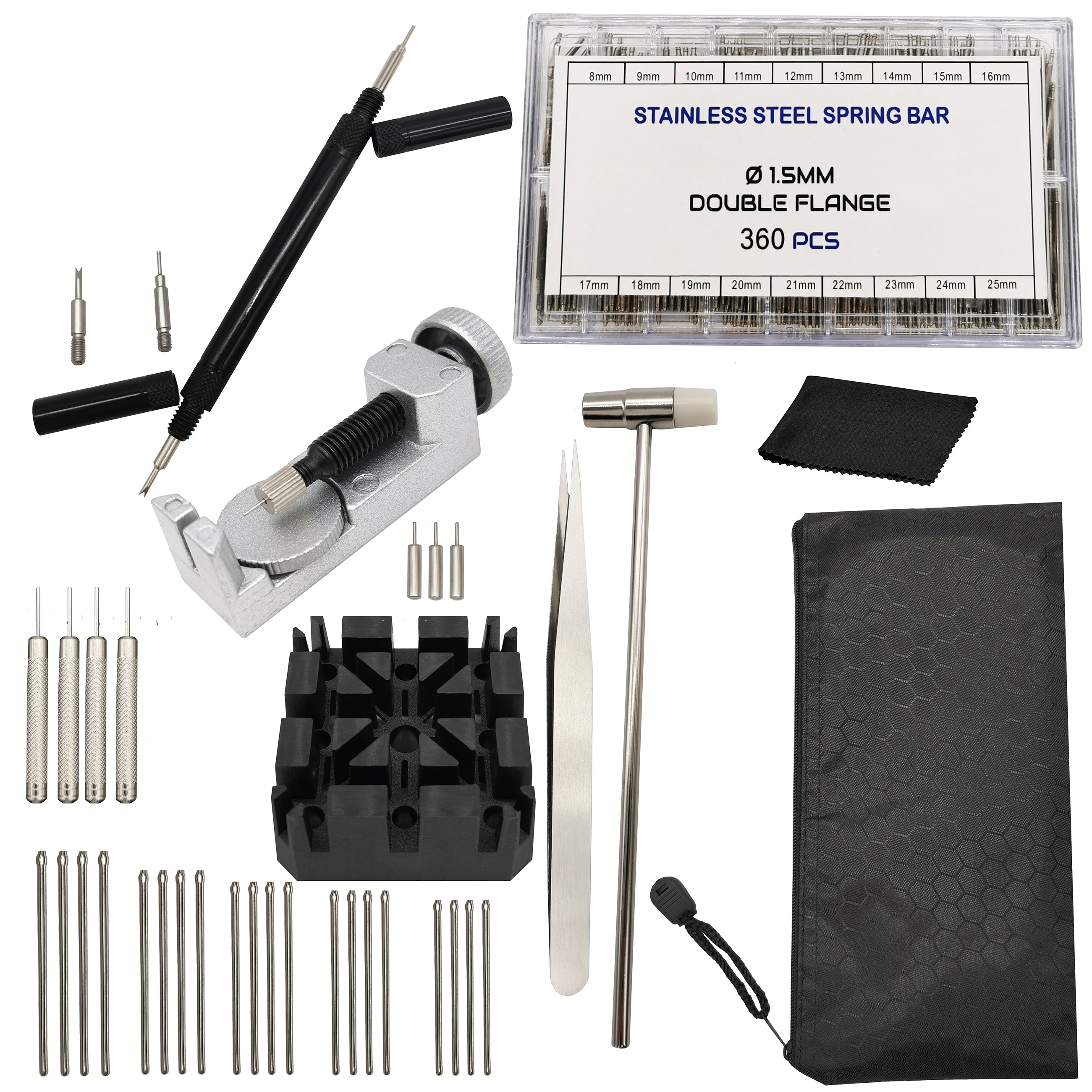 Kit - Repair Tools - Links - Watch Bracelets - 360 Pcs Spring Bars and Split Pins