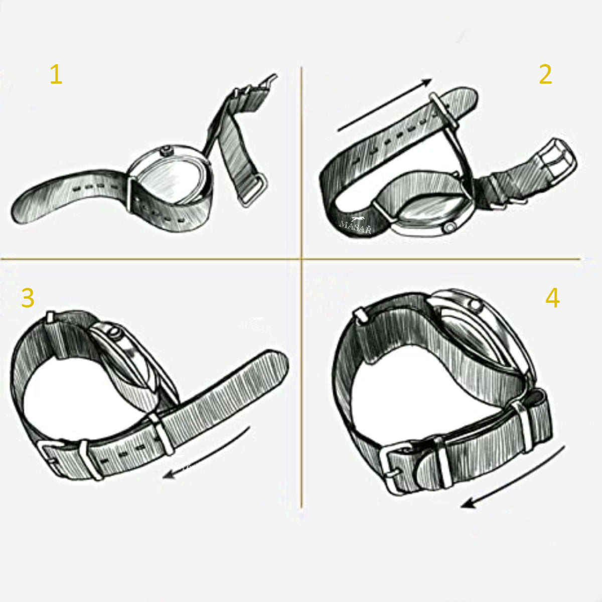 Nato Armband 22mm G10 Nylon Lila Rot Khaki