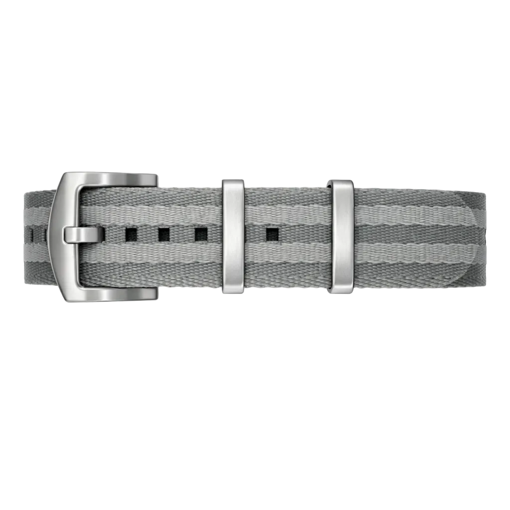Herren-NATO-Uhrenarmband aus Nylon, Grau / 2 hellgraue Armbänder – flexibel