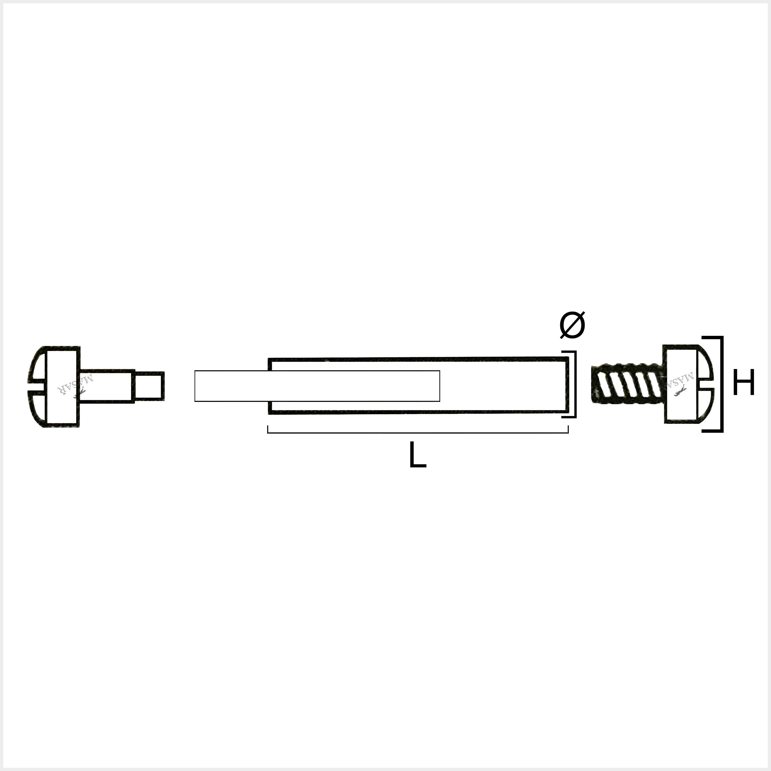 30mm bis 36mm Ø 1,0mm bis 2,2mm - Kopf H Ø 1,5mm bis 5,0mm - Schraubstege und Niete für Uhrenarmband - 2 Stück