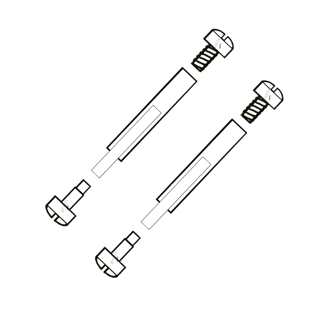 30mm bis 36mm Ø 1,0mm bis 2,2mm - Kopf H Ø 1,5mm bis 5,0mm - Schraubstege und Niete für Uhrenarmband - 2 Stück