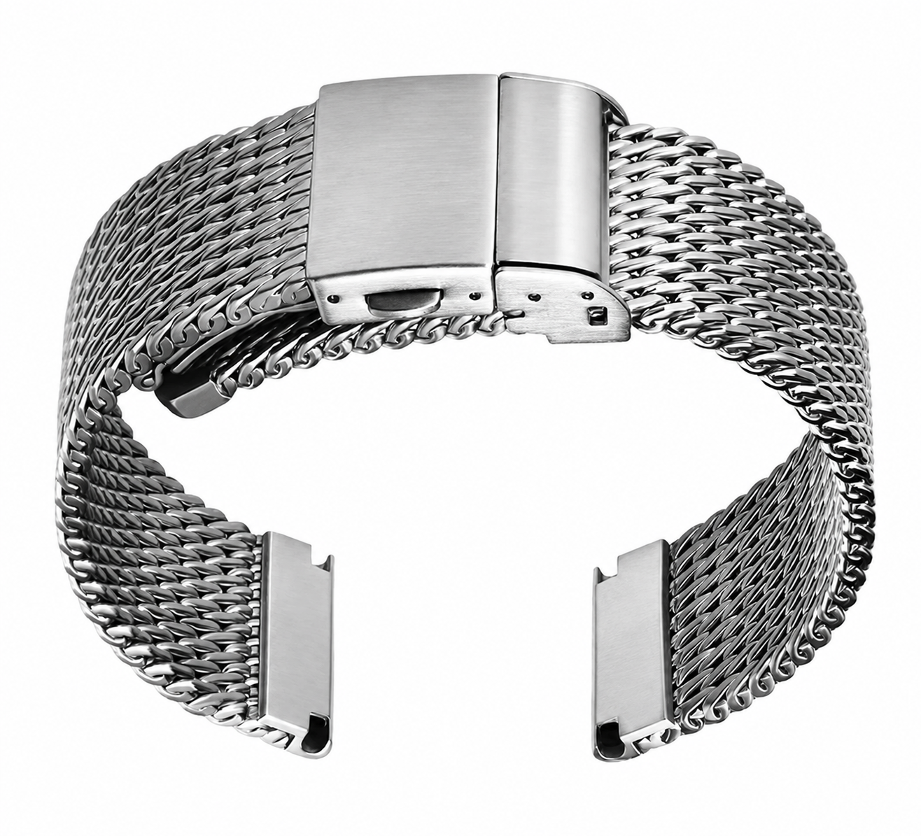 Premium Milanese Mesh Watch Strap - Big Mesh - 316L Stainless Steel - Deployant Buckle