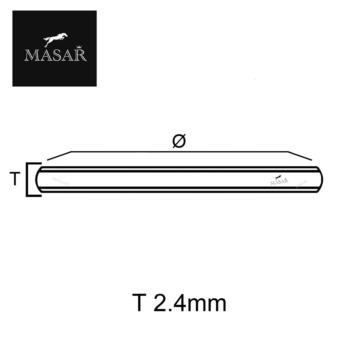 Épaisseur 2,4mm Verres de montre Saphir Plat Rond - Ø 17,0mm à 45,0mm - 1 Pcs