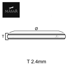 Épaisseur 2,4mm Verres de montre Saphir Plat Rond - Ø 17,0mm à 45,0mm - 1 Pcs