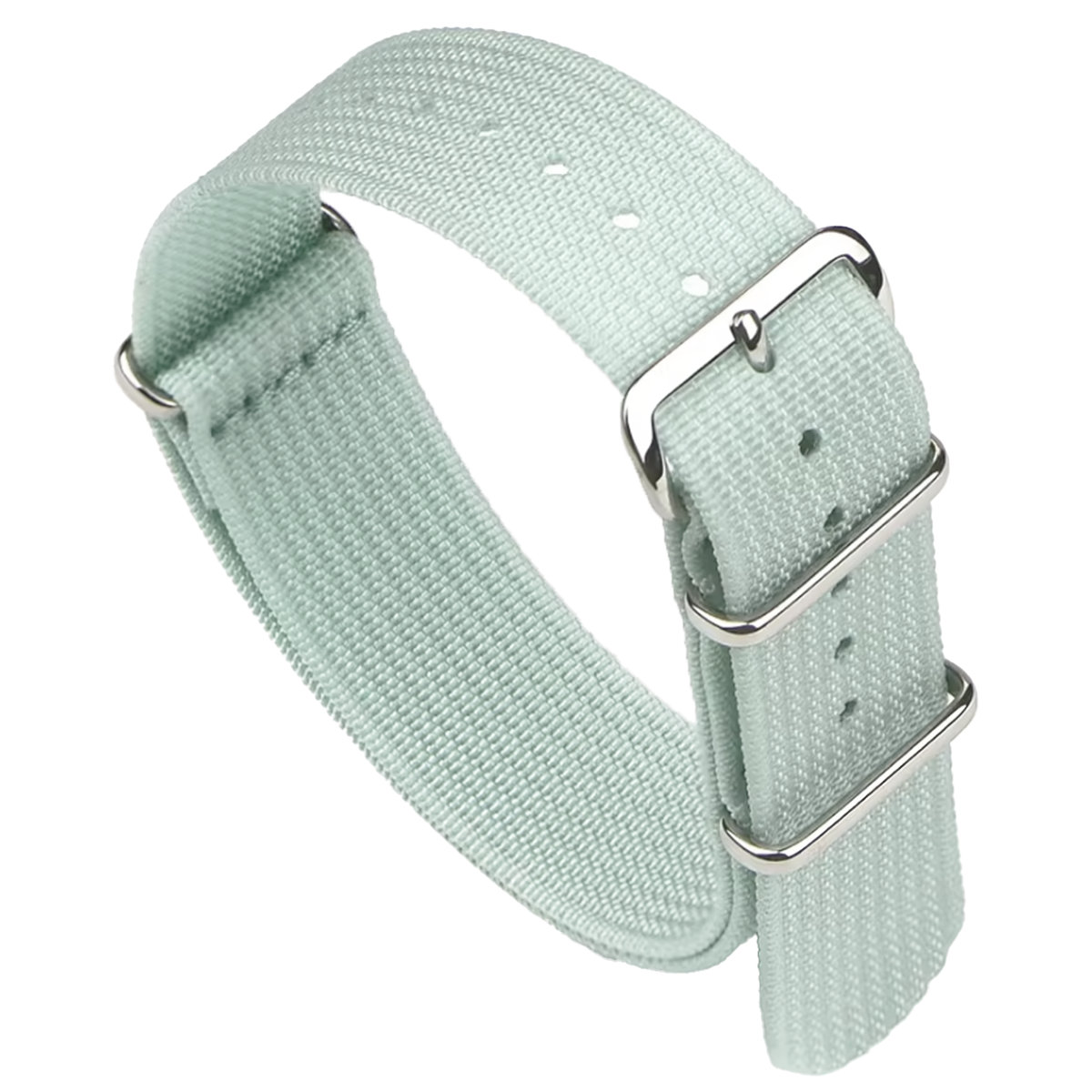 Nato-Armband Blau und Hellwassergrün – G10 Hybrid-Nylongewebe und Silikon – 18 mm, 20 mm, 22 mm