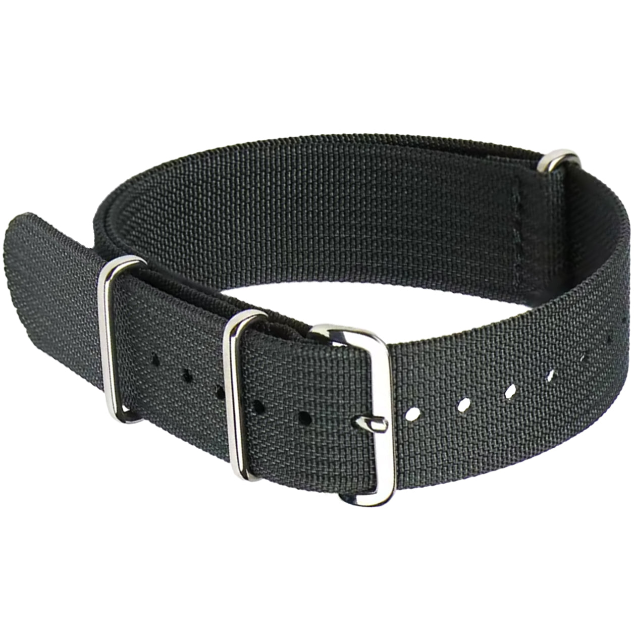 Dunkelgraues Anthrazit-G10-Hybrid-Nylongewebe und Silikon-Nato-Armband – 18 mm, 20 mm, 22 mm