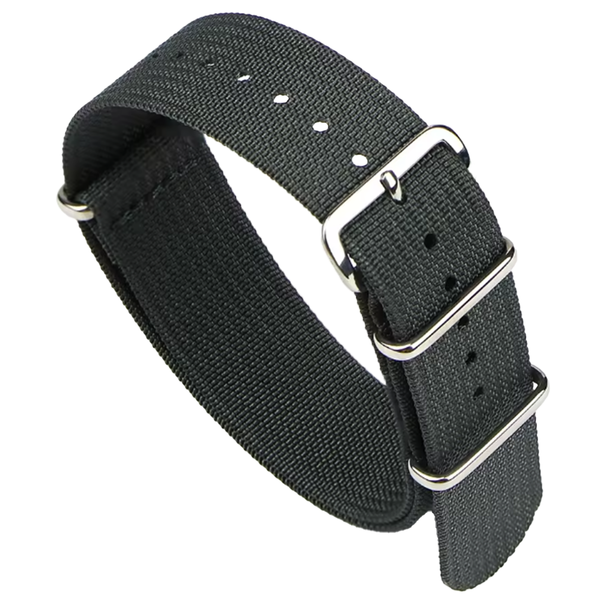 Dunkelgraues Anthrazit-G10-Hybrid-Nylongewebe und Silikon-Nato-Armband – 18 mm, 20 mm, 22 mm