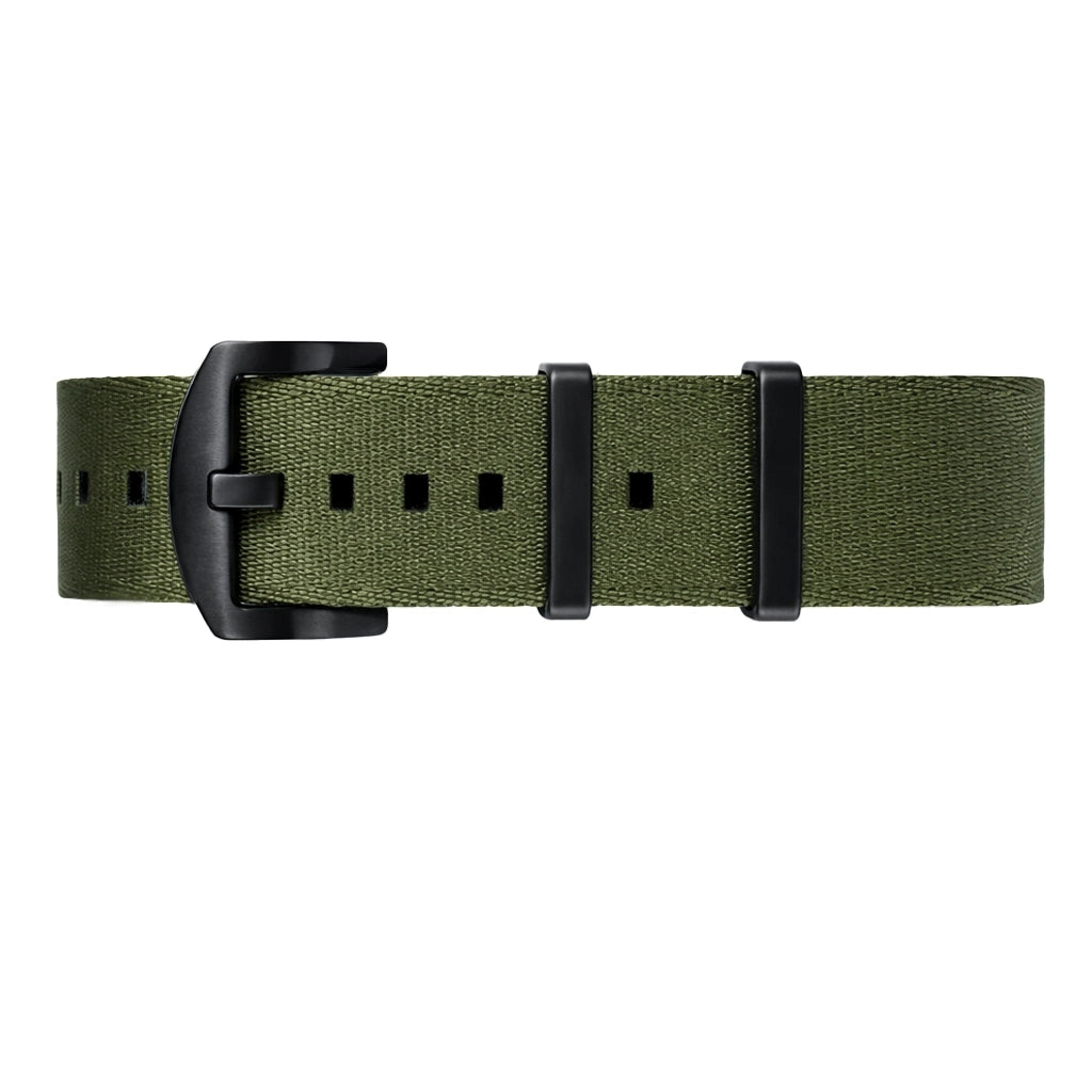NATO-Uhrenarmband aus Nylon in Armeegrün / schwarze Schnalle – weich – Herren