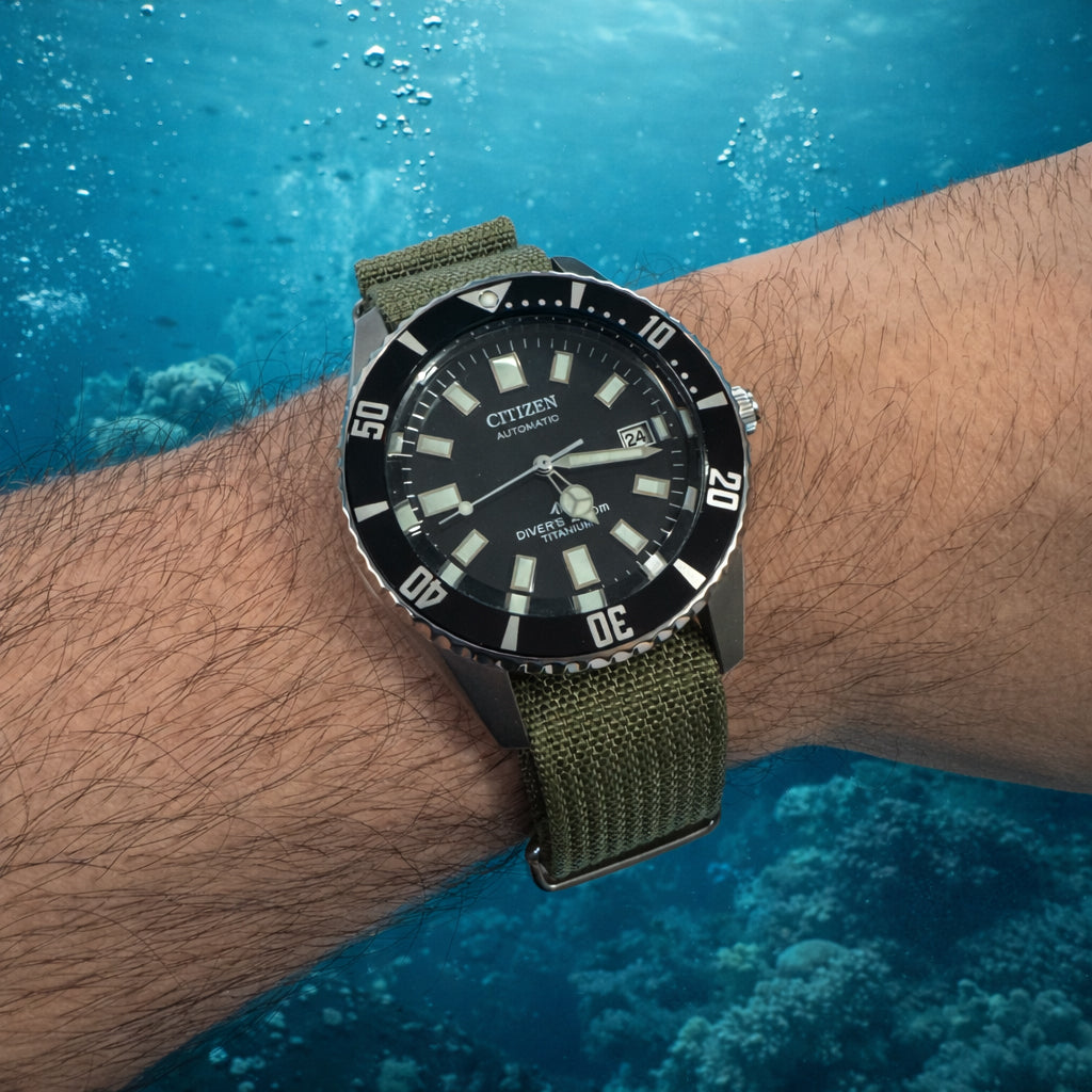 Nato Vert Armée - Hybride Tissu Nylon / Silicone